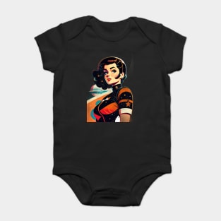 Space Pin Up Girl Baby Bodysuit